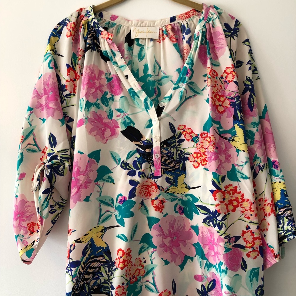 Yumi kim silk floral blouse